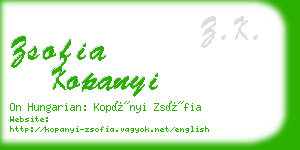 zsofia kopanyi business card